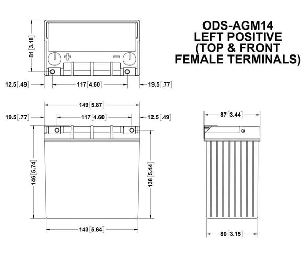 Odyssey Battery Extreme Series AGM (MPN: ODS-AGM14)