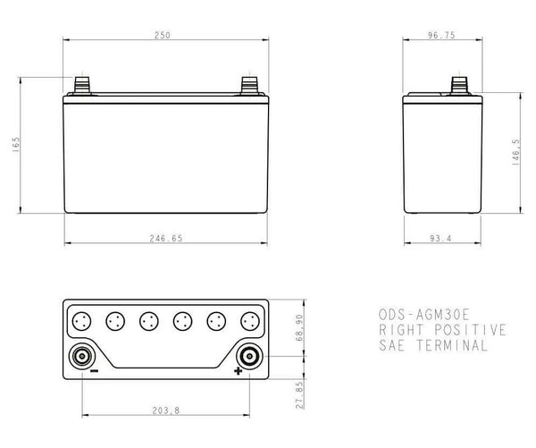 Odyssey Battery Extreme Series AGM Battery (MPN: ODS-AGM30E)
