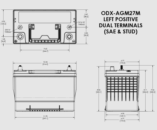 Odyssey Battery Extreme Series Group 27 (MPN: ODX-AGM27M)