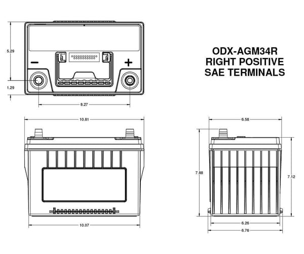 Odyssey Battery Extreme Series 34 Group Size (MPN: ODX-AGM34R)