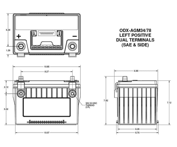 Odyssey Battery Extreme Series 34/78 (MPN: ODX-AGM34 78)