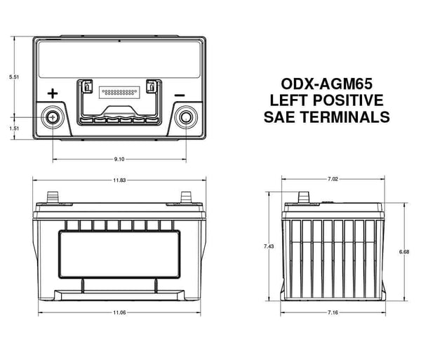 Odyssey Battery Extreme Series 65 Group Size (MPN: ODX-AGM65)