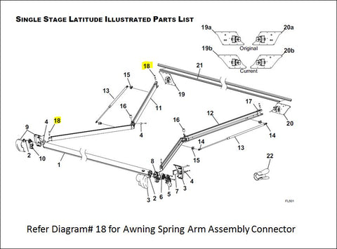 Carefree RV Awning Arm Mounting Hardware (MPN: R001791)