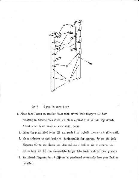Rackem Tool Organizer For Open Trailers (MPN: RA-6)
