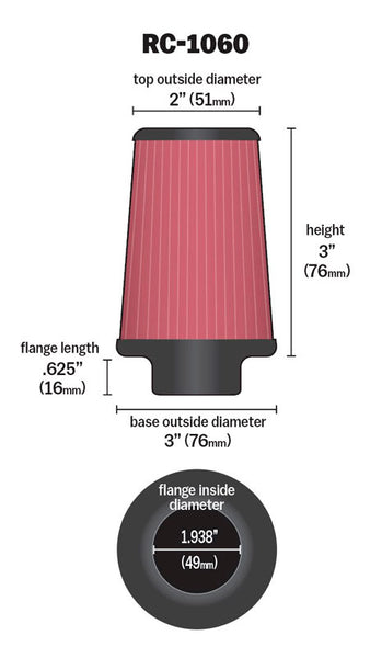 K&N Universal Air Filter (MPN: RC-1060)