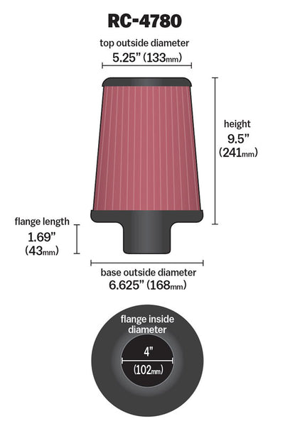 K&N Universal Air Filter (MPN: RC-4780)