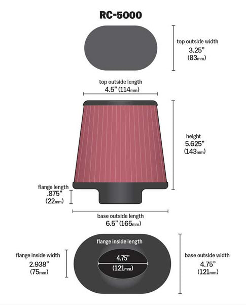 K&N Universal Washable Air Filter (MPN: RC-5000)
