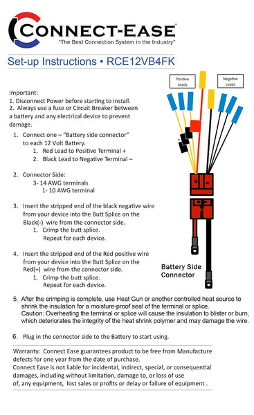Connect-Ease Battery Connection Harness (MPN: RCE12VB4FK)
