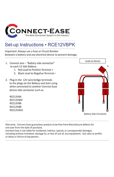 Connect-Ease Battery Connection Harness (MPN: RCE12VBPK)