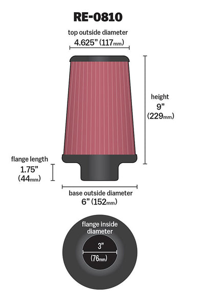 K&N Universal Air Filter (MPN: RE-0810)