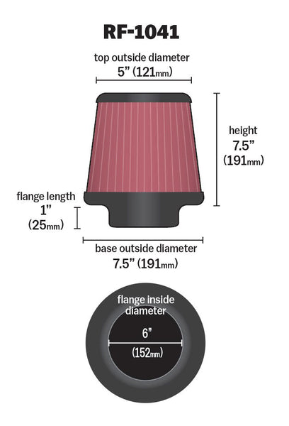K&N Universal Air Filter (MPN: RF-1041)