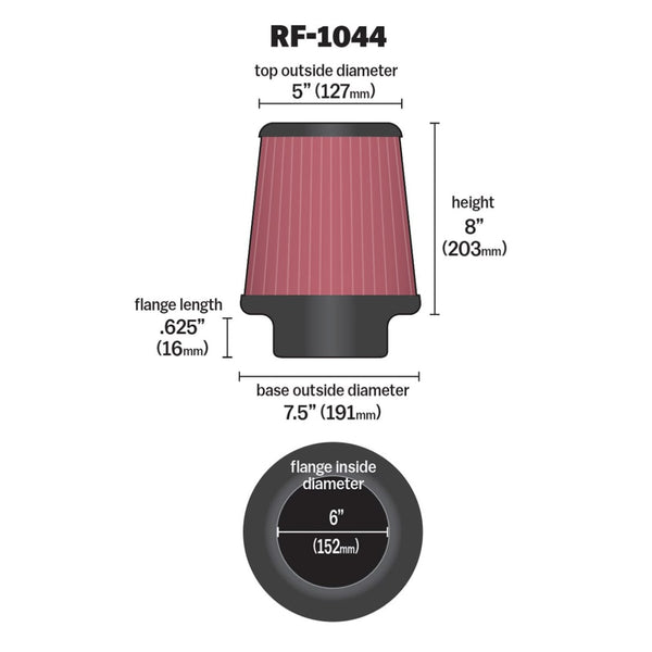 K&N Universal Air Filter (MPN: RF-1044)