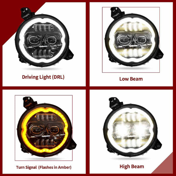 Race Sport Lighting 9 Inch LED RGBW Headlight Kit (MPN: RS9RGBW)