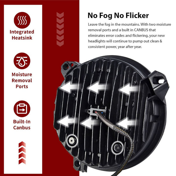 Race Sport Lighting 9 Inch LED RGBW Headlight Kit (MPN: RS9RGBW)