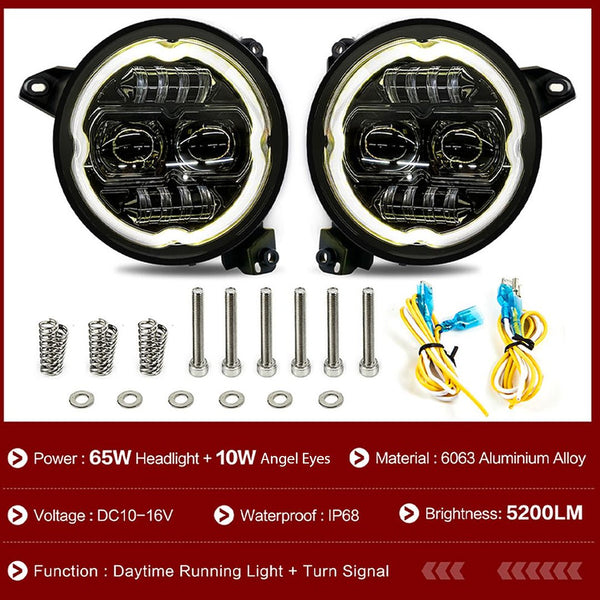 Race Sport Lighting 9 Inch LED RGBW Headlight Kit (MPN: RS9RGBW)