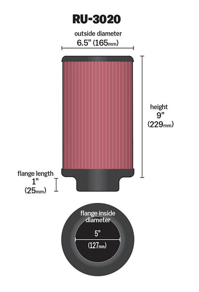 K&N Universal Air Filter (MPN: RU-3020)
