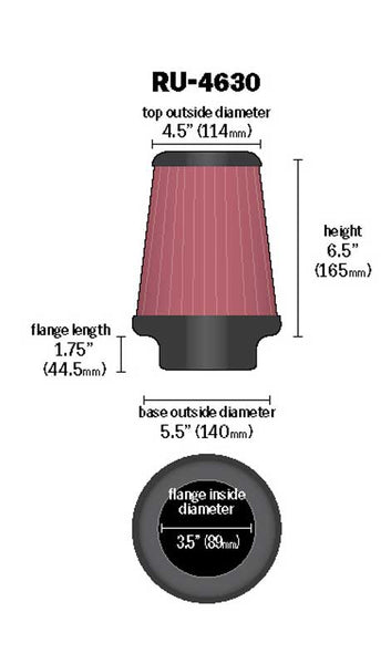 K&N Universal Washable Air Filter (MPN: RU-4630)