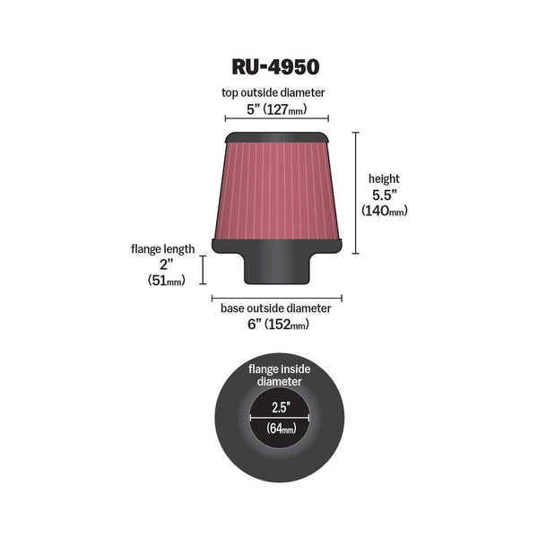 K&N Universal Air Filter (MPN: RU-4950)