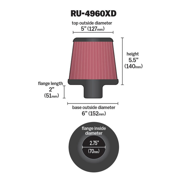K&N XD Series Air Filter (MPN: RU-4960XD)