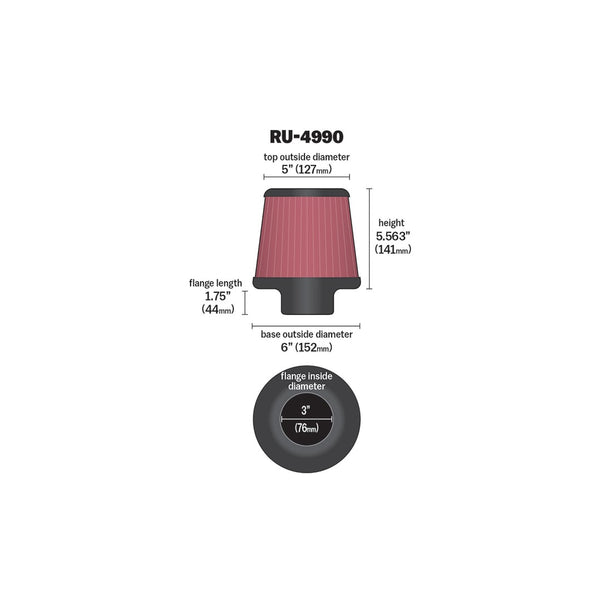 K&N Universal Air Filter (MPN: RU-4990)