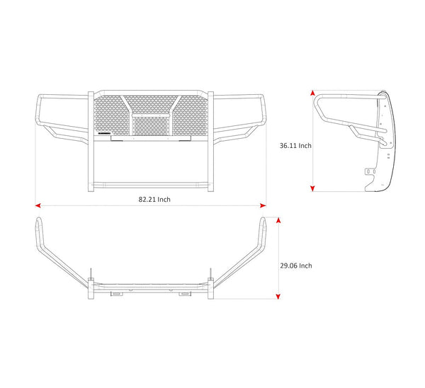 Black Horse Off Road Grille Guard (MPN: RU-DORA19-B-PLR)