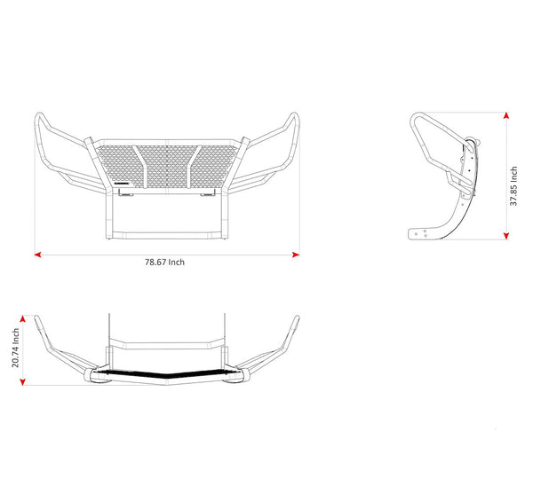 Black Horse Off Road Grille Guard (MPN: RU-DOSP07-B-PLR)