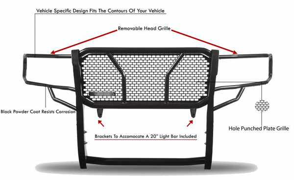 Black Horse Off Road Grille Guard (MPN: RU-DOSP19-B)