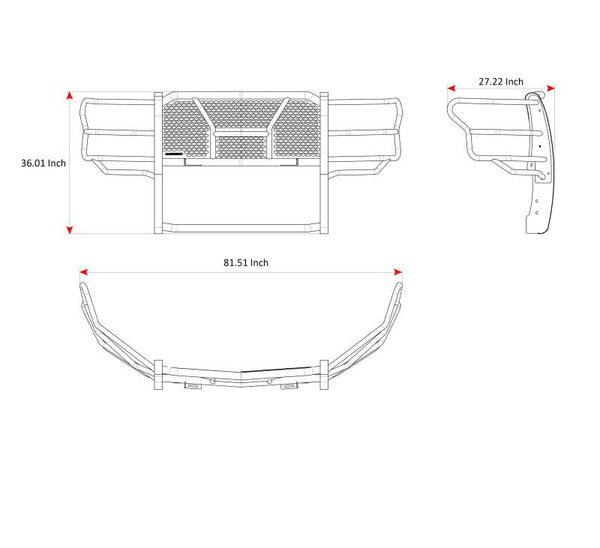 Black Horse Off Road Grille Guard (MPN: RU-FOF115-B)
