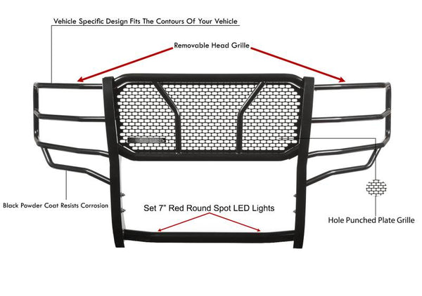 Black Horse Off Road Grille Guard (MPN: RU-FOF116-B-PLR)