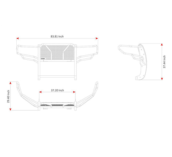 Black Horse Off Road Grille Guard (MPN: RU-TOTU07-B-PLR)