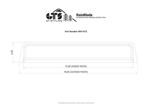 GT Styling RainBlade RV Window Deflector (MPN: RV1072)