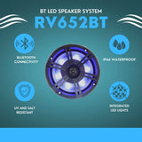 PQN Audio RV Series Waterproof Speakers (MPN: RV652BTBKLD)