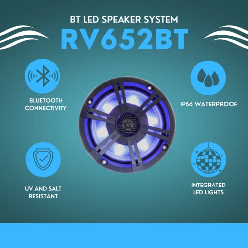 PQN Audio RV Series Waterproof Speakers (MPN: RV652BTBKLD)
