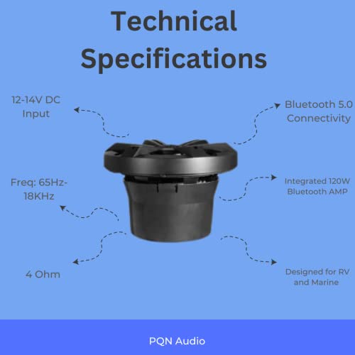 PQN Audio RV Series Waterproof Speakers (MPN: RV652BTBKLD)
