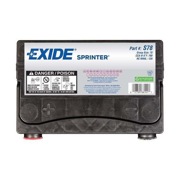 Exide Sprinter Classic Battery (MPN: S78)