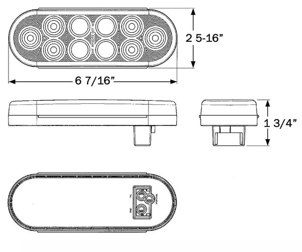 Optronics Trailer Light STL72 Series (MPN: STL72RB)