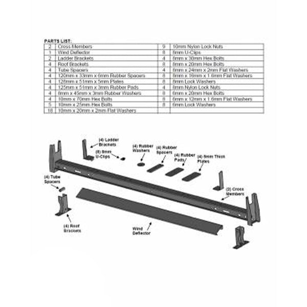 Black Horse Off Road Ladder Rack (MPN: TR-NRG01)