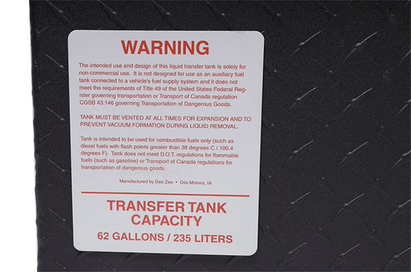 Dee Zee Liquid Transfer Tank (MPN: DZ92856TB)