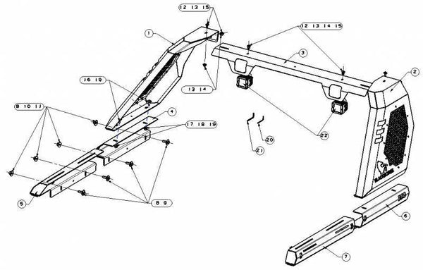 Black Horse Off Road Vigor Truck Bed Bar (MPN: VIRB07B)
