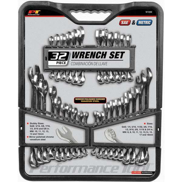 Performance Tool Combination And Stubby Wrench Set (MPN: W1099)