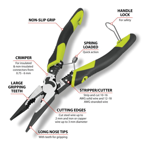 Performance Tool Multifunctional Long Nose Pliers (MPN: W86507)