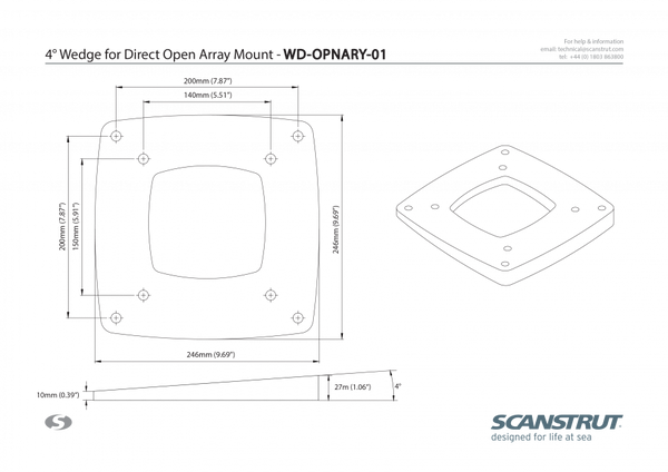 Scanstrut Radar Antenna Mount (MPN: WD-OPNARY-01)