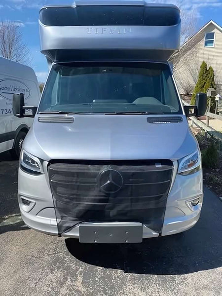 Dawnjaccee 83" H X 65" W Magnetic Van Bug Screen For Mercedes Sprinter & Ford Transit Medium/High Roof, Middle Zipper Mosquito Net, Heavy-Duty Mesh For Ventilation & Privacy, Bug & Hood Shields