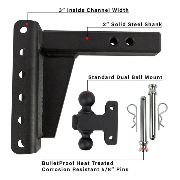 Bulletproof Hitches Heavy Duty Trailer Hitch Ball Mount (MPN: HD206)