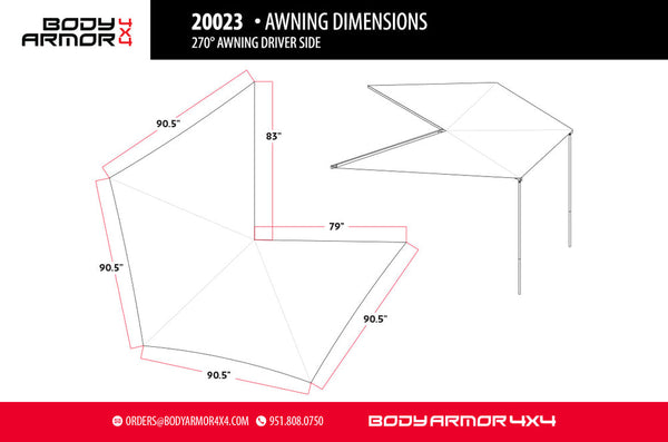 Body Armor Awning 270 Series (MPN: 20023)