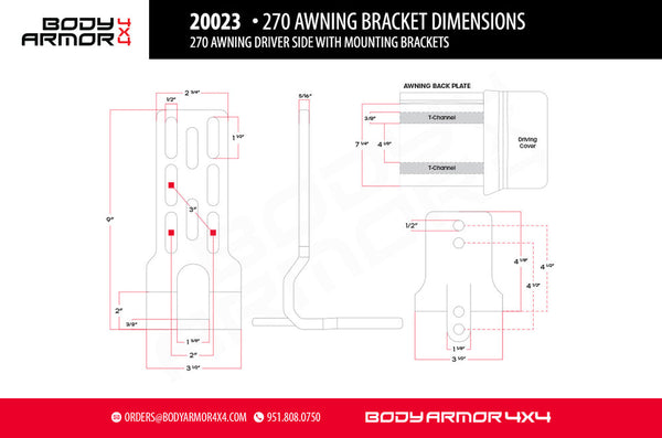Body Armor Awning 270 Series (MPN: 20023)