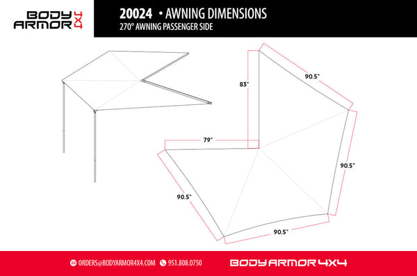 Body Armor Awning 270 Series (MPN: 20024)